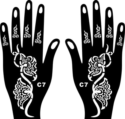 2024 New Professional Henna Stencil Temporary Hand Tattoo Body Art Sticker Template Wedding Tool Flower Tattoo Stencil