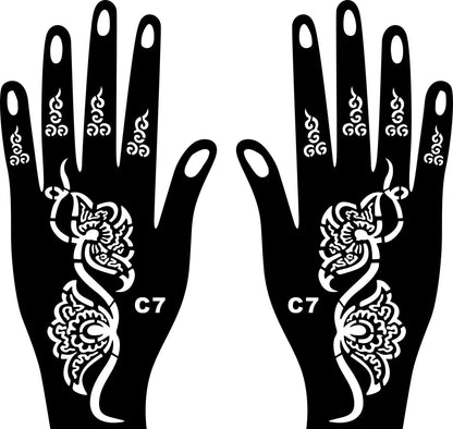 2024 New Professional Henna Stencil Temporary Hand Tattoo Body Art Sticker Template Wedding Tool Flower Tattoo Stencil