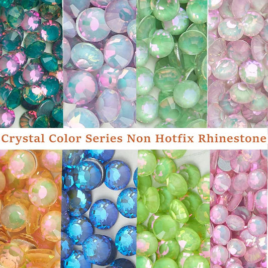 High Quality Luminous Crystal Opal Series Non Hotfix Rhinestones Super Glitter Glass Flatback Stone For DIY Nail Art Charm Gems