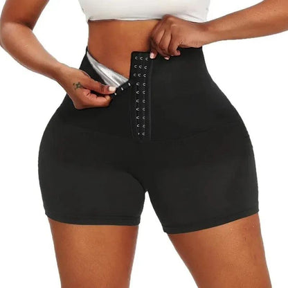 YBFDO Sweat Sauna Pants Body Shaper Weight Loss Slimming Shorts Shapewear Women Waist Trainer Hot Thermo Sweat Pants Fitness