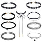 WKOUD 16Style Set Choker Set Black Chokers Necklaces Women Velvet Choker Necklaces Girls Classic Choker Henna Choker Layered