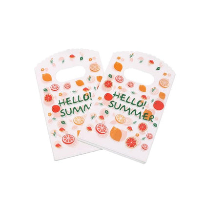 100Pcs/Lot "Thank You" Design Coffee Plastic Bag 9x15cm Jewelry Candy Gift Bag With Handles Small Plastic Packaging Bags