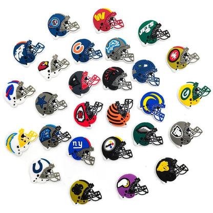 Rugby Team Helmet Nfl Collection Shoe Charms DIY Shoe Decorations Accessories Decorations Sandal Decorate for Crocs Kids Gift