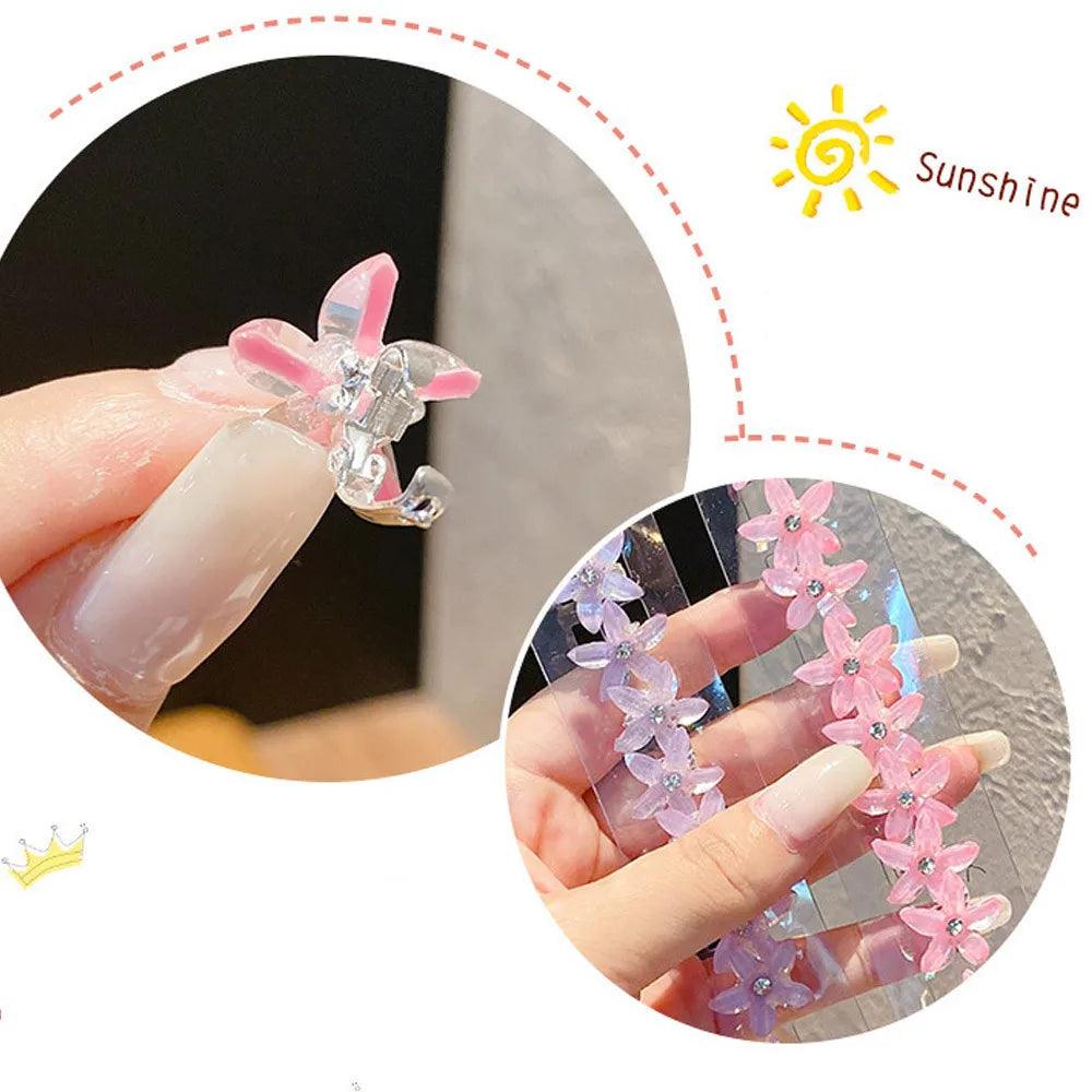 10PCS Children's Braided Flower Hair Buckle Braided Hair Braid MIni Claw Headdress Fashion Hair Accessoires