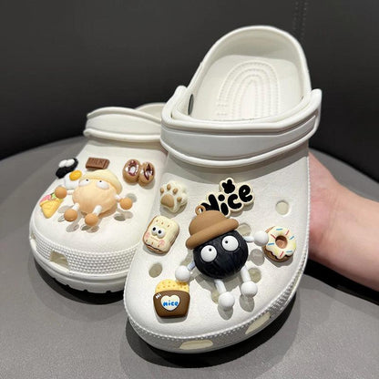 Whole Set Hot Sale DIY Hole Shoes Charms for Cute Cartoon Handmade Charms Designer Quality Garden Shoe Decoration Girl Gift