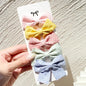 4/5Pcs Cute Baby Hairpin for Girls Print Ribbon Barrette Kids Little Hair Clip Pinches for Hair Girl Cotton Bow Hair Accessories