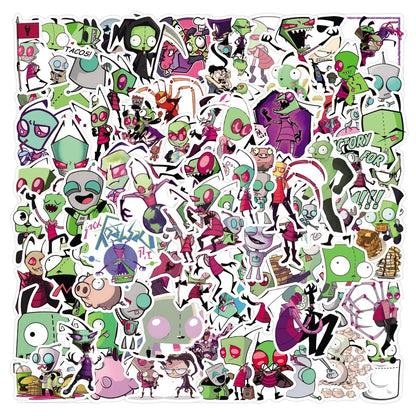 110PCS Invader Zim Stickers paster Cartoon characters anime funny decals scrapbooking diy phone laptop waterproof decorations