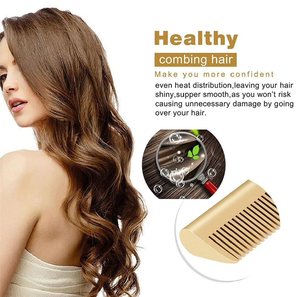 Hot Comb Hair Straightener Heat Pressing Combs Portable Ceramic Curling Iron for Hair Beard Wigs Wet and Dry Hair Styling Tools