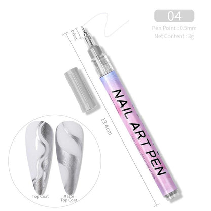 Nail Art Drawing Graffiti Pen Waterproof Painting Liner Brush DIY 3D Abstract Lines Fine Details Flower Leaf Nail Manicure Tools