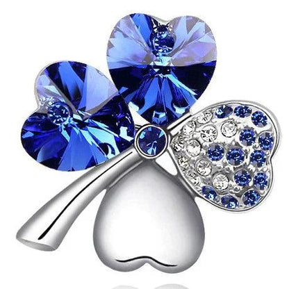 Crystal four leaf clover Brooch romantic fashion jewelry accessories charm girl lover gift summer birthday quality dropshipping