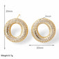 FLOLA Clear Crystal Bubble Letter Earrings for Women Copper Gold Plated Initial Ear Studs Name Jewelry Gifts ersa009