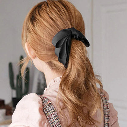 Lystrfac New Banana Clip Bow Hair Clips for Women Girls Back Head Double Layer Hairpin Horsetail clip Fashion Hair Accessories