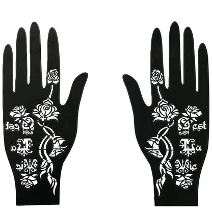 Cool Wedding Tool Hand Foot Temporary Tattoo Body Art Sticker Henna Stencil Tattoo Stencil Template