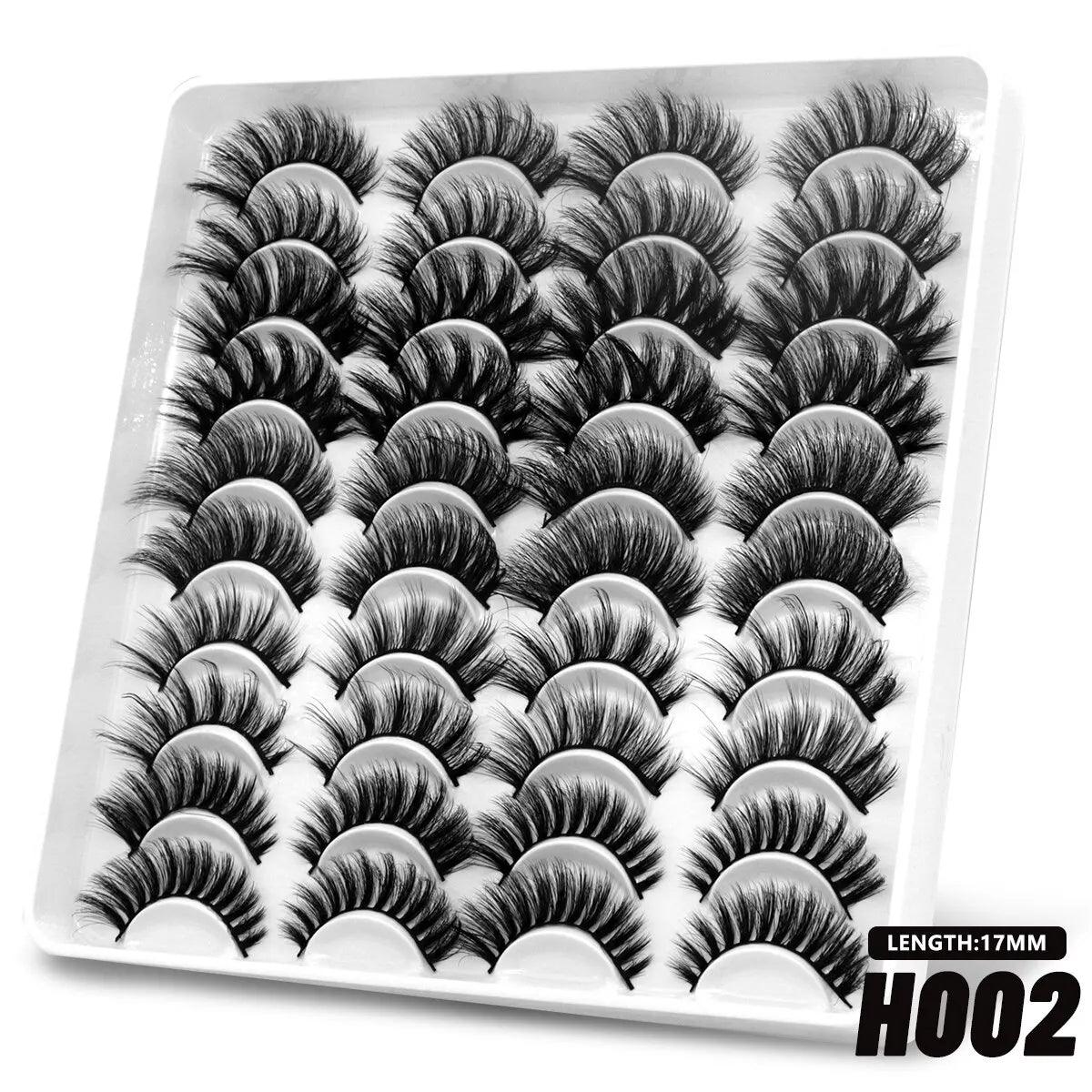 GROINNEYA 20 Pairs False Lashes 3D Mink Lashes Fluffy Dramatic Thick Volume Eyelashes Natural Lashes Fake Lashes Makeup