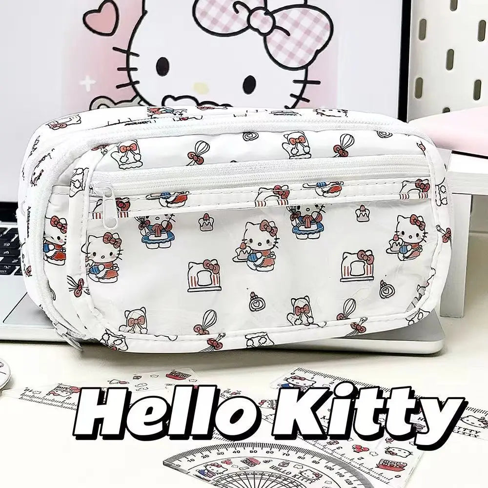 My Little Pony & Hello Kitty Sanrio Multi-Layer Flap Pencil Case, Large Capacity Cartoon Organizer with Multiple Compartments