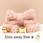 Autumn and winter Teddy fur cat collar bell accessories Kitten neck accessories can be customized laser lettering