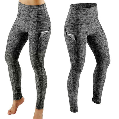 Fashion Women's High Waist Skinny Fitness Exercise Leggings with Pockets Gym Sport Workout Running Pant Comfy Yoga Trousers