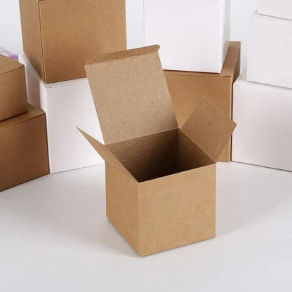 20Pcs Multi Size Square Kraft Gift Box Black White Brown Fold Packaging Paper Box Proposal Box For Bridal Birthday Party