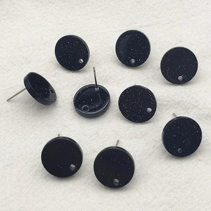 New Arrival! 14/16mm 100pcs/lot Acrylic Coin-Shape Glitter Color Earring Studs For Earrings Accessories/Parts Jewelry DIY Making