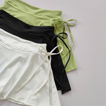 Sports Yoga Skirt Badminton Tennis Skirt Pants Half-body Quick Drying Pocket Skirt Side Split Strap Skirt Pants For Outwear