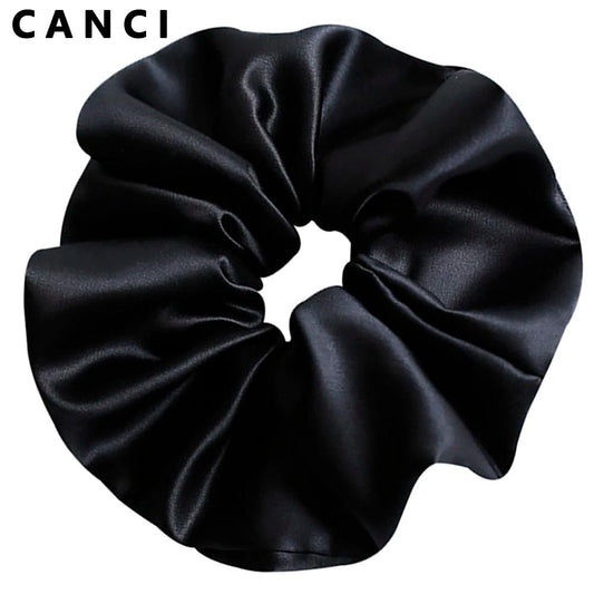 100% Pure Mulberry Silk Large Scrunchies Rubber Bands Hair Ties Gum Elastics Ponytail Holders for Women Girls 19 Momme 7CM