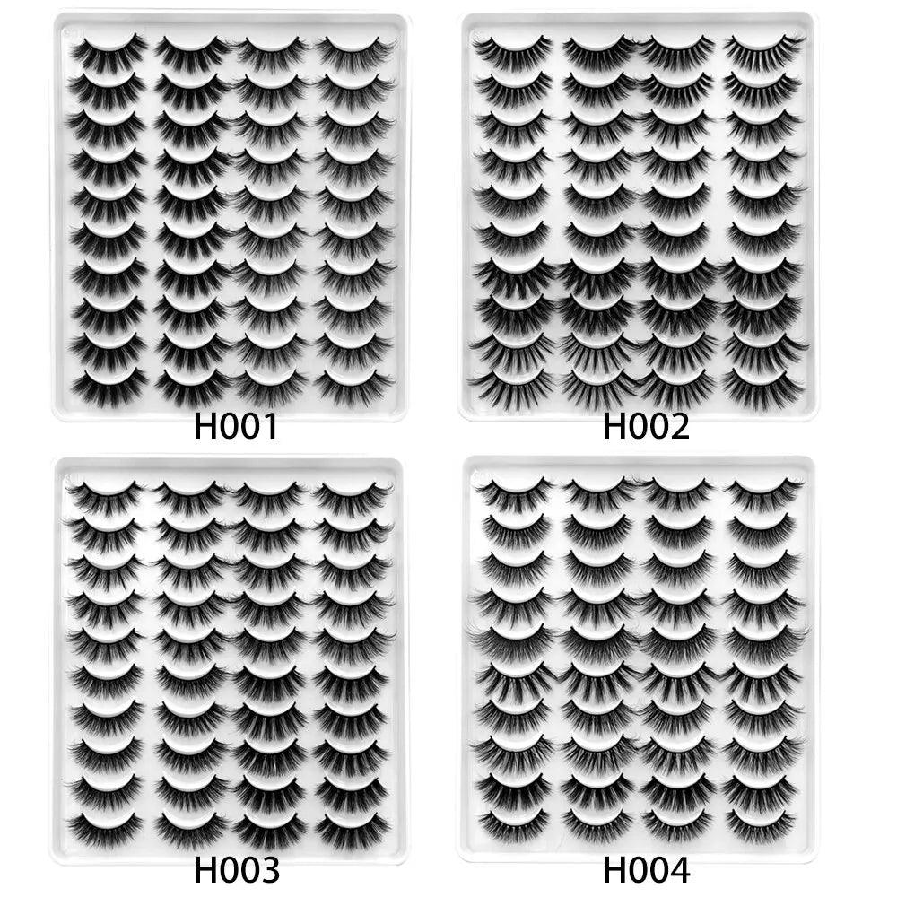 GROINNEYA 20 Pairs False Lashes 3D Mink Lashes Fluffy Dramatic Thick Volume Eyelashes Natural Lashes Fake Lashes Makeup