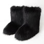 Y2K Fluffy Mid-calf Boots Winter Women Fashion Snow Boots Warm Cotton Shoes