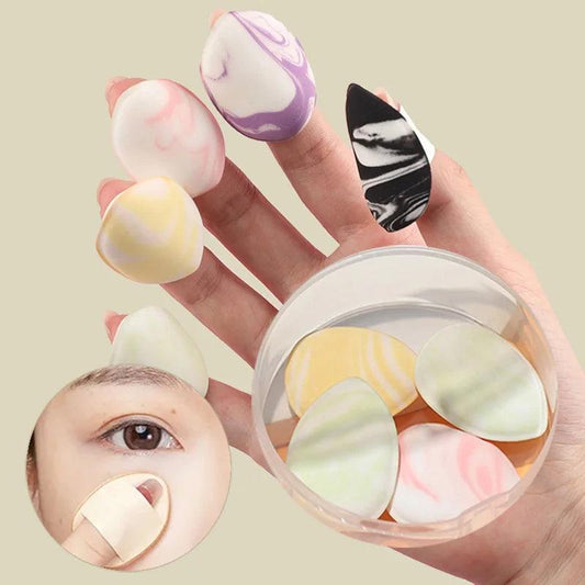 5/10Pcs Mini Finger Puff Foundation Powder Detail Makeup Sponge Puff Face Concealer Cream Blend Cosmetic Accessories Makeup Tool