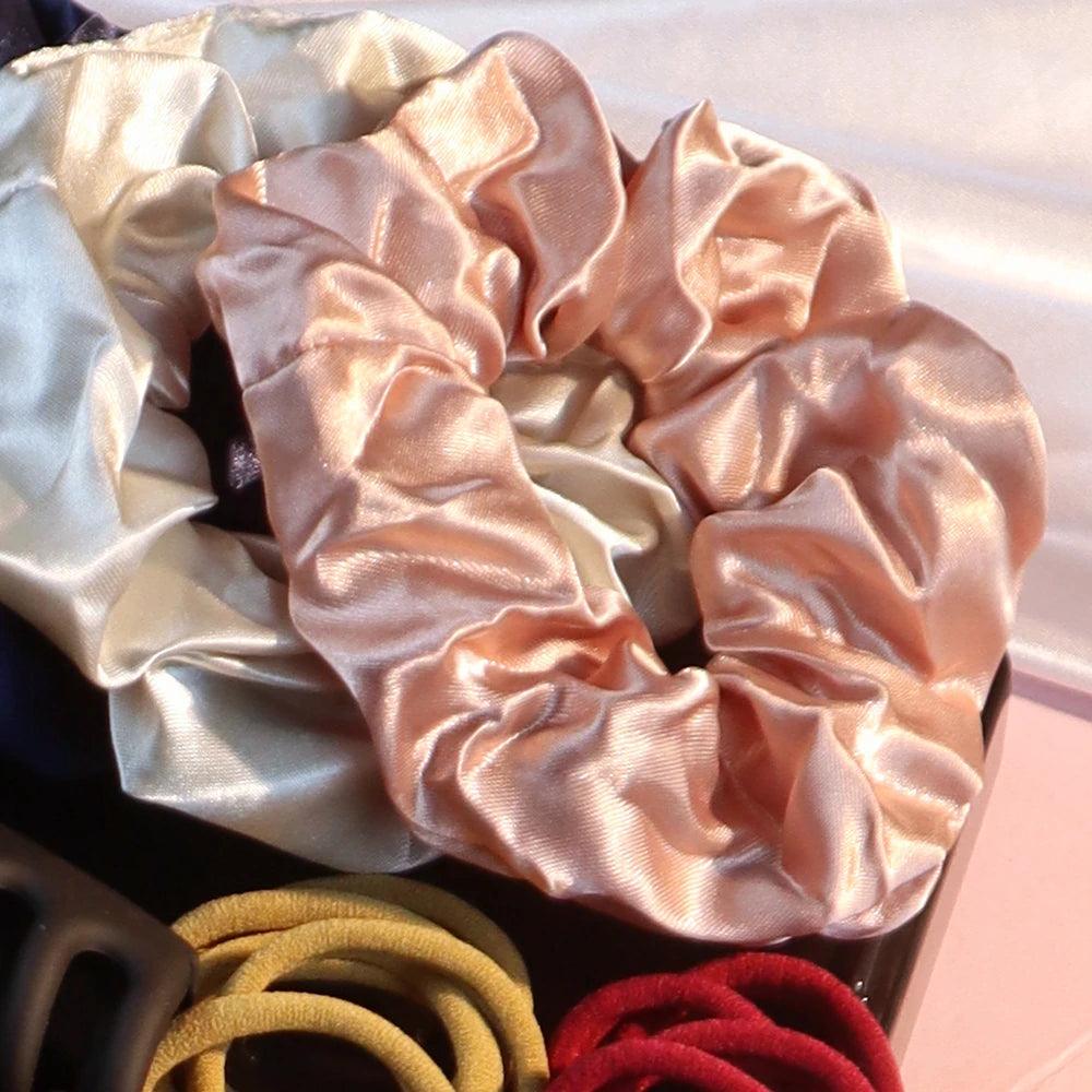 Fashionable Dark Color Big Hair Accessories for Woman Set Ponytail Holders Variety Hair Clips Hair Scrunchies HairBands Scrunchy