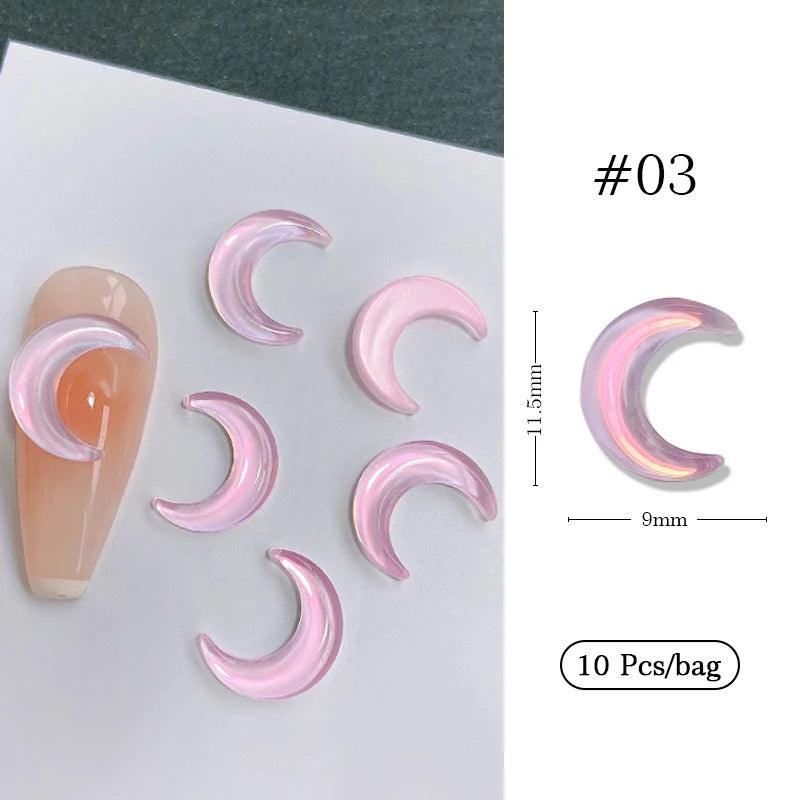 1Bag 3D Heart Nail Rhinestones Water ripple flat bottom love Charms Crystal Nail Art Decorations Gem Kawaii Resin Nails Gems