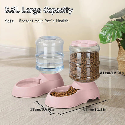 3.8L Large Capacity Pet Feeder Bowls Small Dog Food Bowl Automatic Water Dispenser Dog Cat Food Water Bowl Puppy Pet Accessories