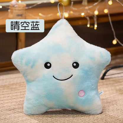 Electronic Star Plush Toy Stuffed Soft Star Pillow Doll LED Light Plush Glowing Soft Doll Baby Kid Toys Birthday Gift Home Decor