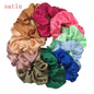 25/10//6pcs Satin Scrunchies Girls Elastic Hair Band Ponytail Holder Ties Rubber Bands Fashion Women Accessories Solid Scrunchy