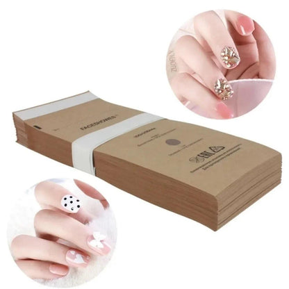 100Pcs Nail Sterilizer Manicure Kraft Bags Nail Art Clean Kraft Bag Sterilization Disposable Nail Disinfection Tools