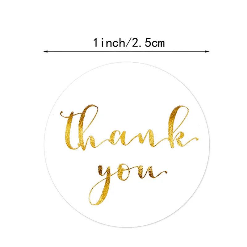 500pcs Round Labels Kraft Paper Thank You Sticker Dragees Candy Bag Flower Gift Box Cake Boxes and Packaging Wedding Stickers