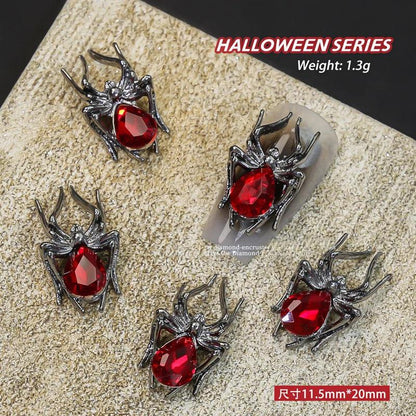 Big Spider Halloween Nail Art Punk Spider Shaped Crystal Rhinestones Halloween Nail Art Jewelry Gems for Manicure Decoration