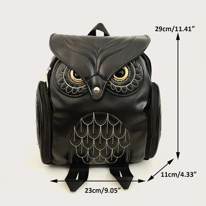 PU Embossed Owl Backpack, Fashionable And Cute Cartoon Animal Backpack, Travel Trendy Women's Bag