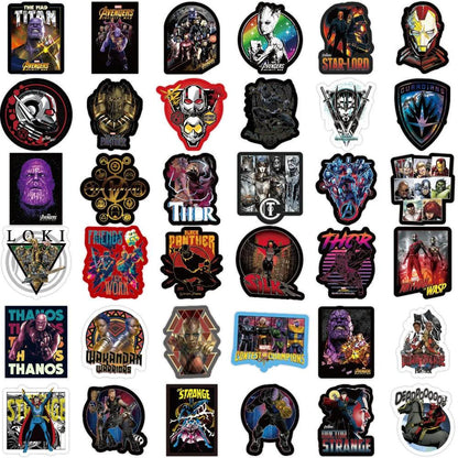 10/30/50/100/200Pcs Disney Super Hero Anime Waterproof Stickers Cartoon Decals Skateboard Motorcycle Laptop Car Cool Sticker Toy