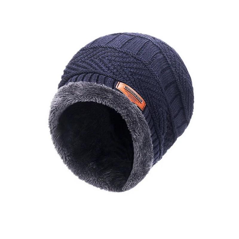 Winter Hats Knit Cap Men And Women Velvet Hat Coral Fleece Scarf Outdoor Riding Hat Warm Thickening Plus Velvet Neck Protect Cap - HighGloss Shop