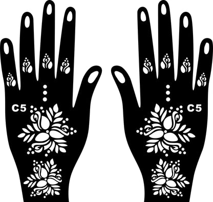 2024 New Professional Henna Stencil Temporary Hand Tattoo Body Art Sticker Template Wedding Tool Flower Tattoo Stencil