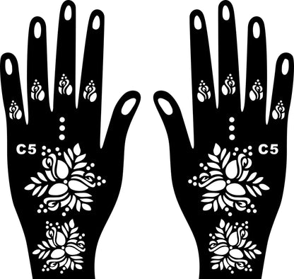 2024 New Professional Henna Stencil Temporary Hand Tattoo Body Art Sticker Template Wedding Tool Flower Tattoo Stencil