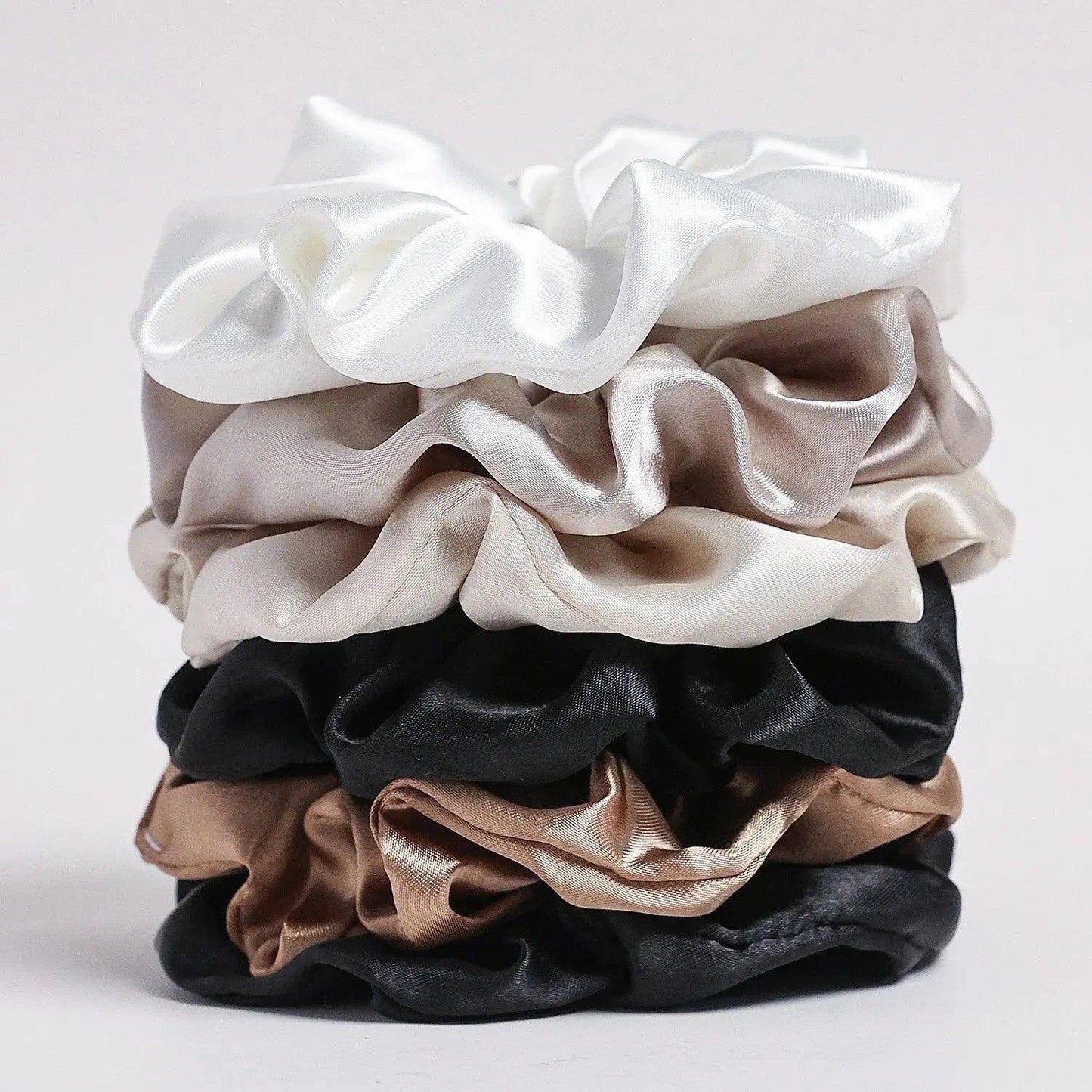 25/10//6pcs Satin Scrunchies Girls Elastic Hair Band Ponytail Holder Ties Rubber Bands Fashion Women Accessories Solid Scrunchy