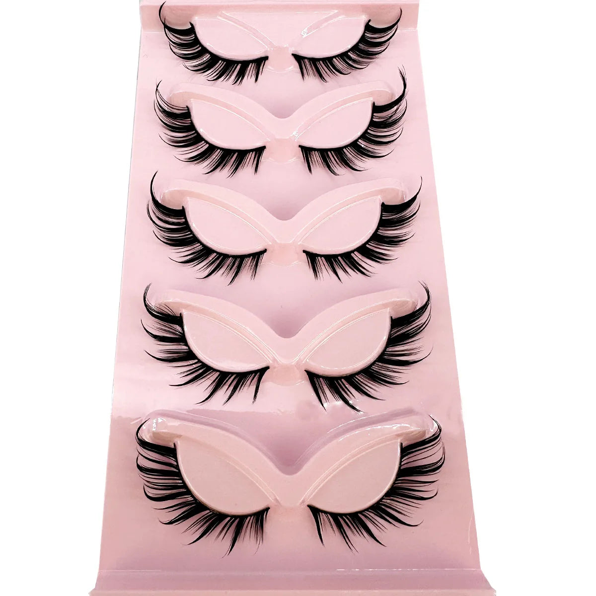 New Cat Eye Lashes Mink Eyelashes 3D Curl Winged Natural Realistic Messy End Eye Elongated Thick False Eyelashes Soft Fake Lashe