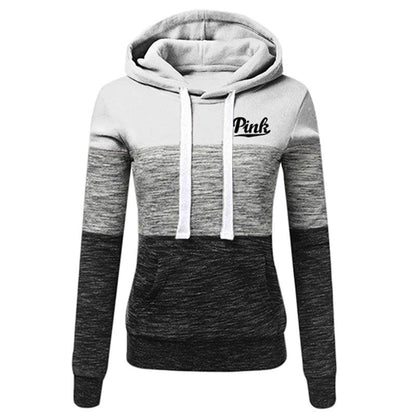 2024 Womens Tracksuit Printing Fashion Hoodied Sweatshirts Casual Outdoors Jogging Long Sleeve Pullover Lady Color Block Top