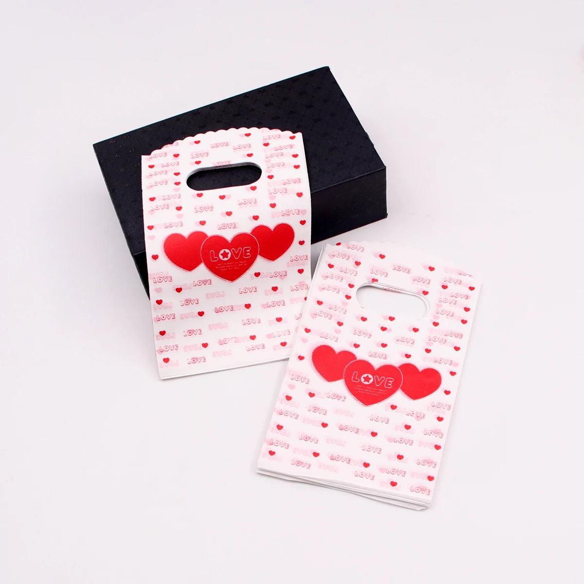 New Fashion Wholesale 50Pcs/Lot 9*15cm Simple Dots Mini Plastic Gift Bag Small Candy Jewelry Packaging Bags With Handles