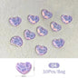 1Bag 3D Heart Nail Rhinestones Water ripple flat bottom love Charms Crystal Nail Art Decorations Gem Kawaii Resin Nails Gems