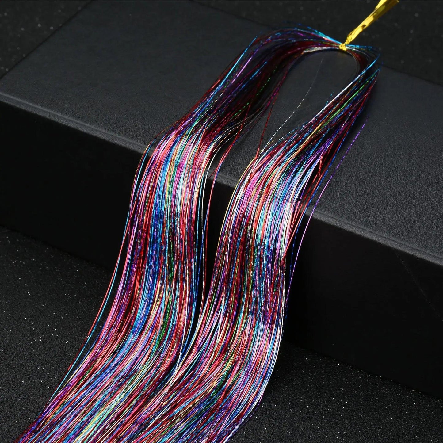 93cm Colorful Bling Hair Extension Accessories Laser Gold Shiny Metallic Wire Hair Extensions DIY Retro Hip-hop Hair Braid Tool