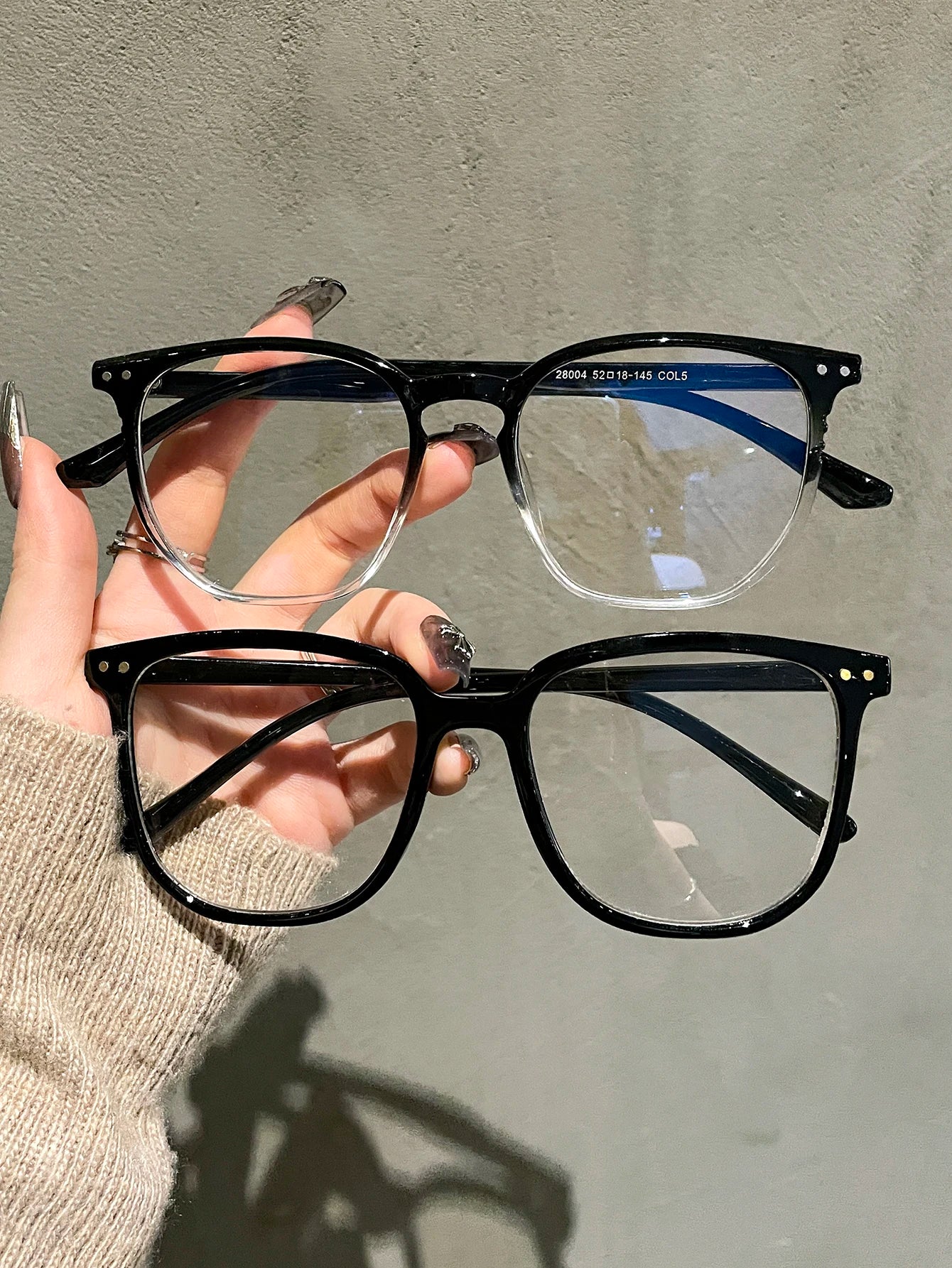 2pcs Women Men Classic Square Frame Glasses School Eyewear For Daily Life Clothing Accessories