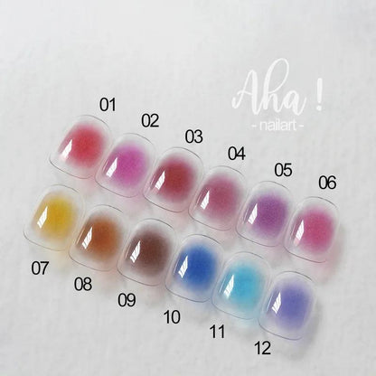 Small Nail Sticker 3D Decal Valentines Day Korean Gradient Candy Colors Press on Nails Art Designer Japanese Tips Stickers