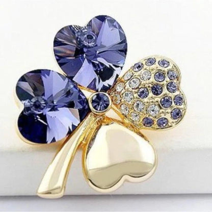 Crystal four leaf clover Brooch romantic fashion jewelry accessories charm girl lover gift summer birthday quality dropshipping